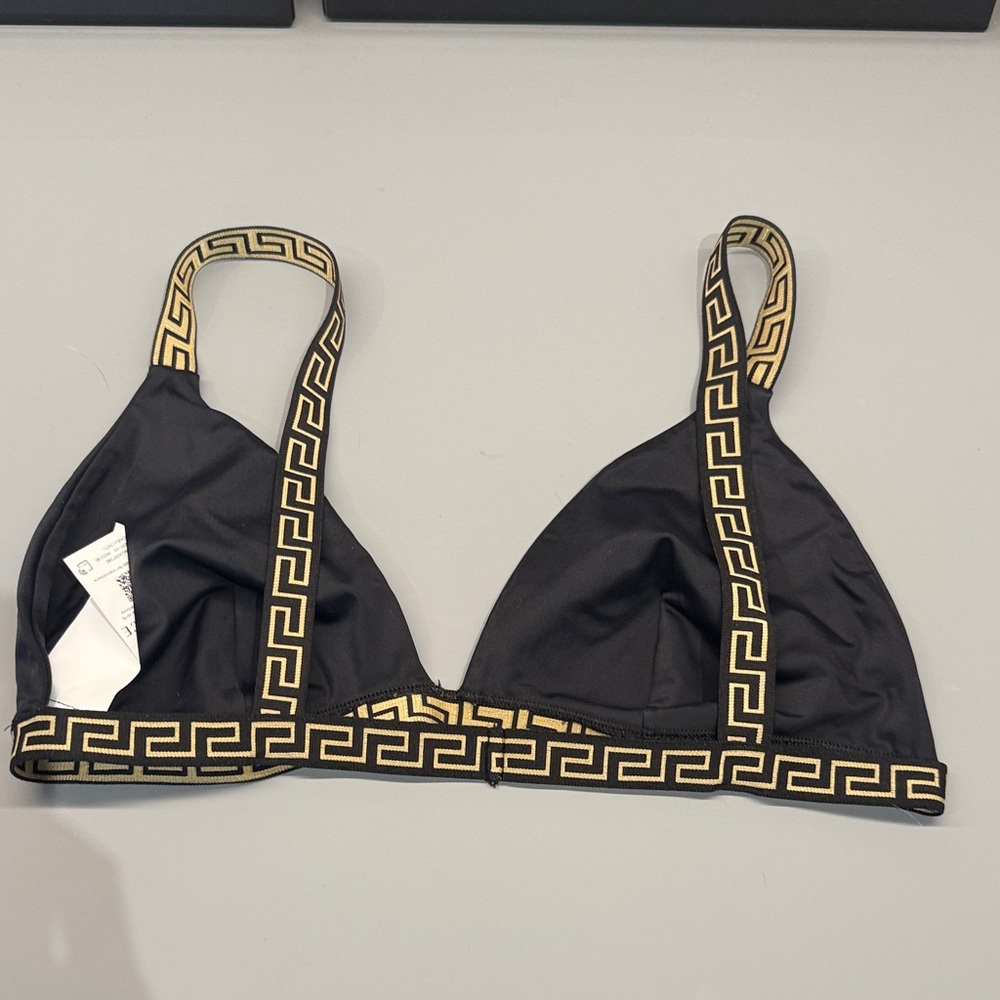 Versace Black and Gold Bikini Top - Picture 2 of 3
